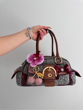 Coach Soho Tweed Swarovski Bow Shoulder Bag